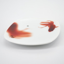 white square incense holder in ceramic dream goldfish YUME KINGYO