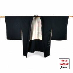 Japanese black vintage haori For Women SHIBORI jungle