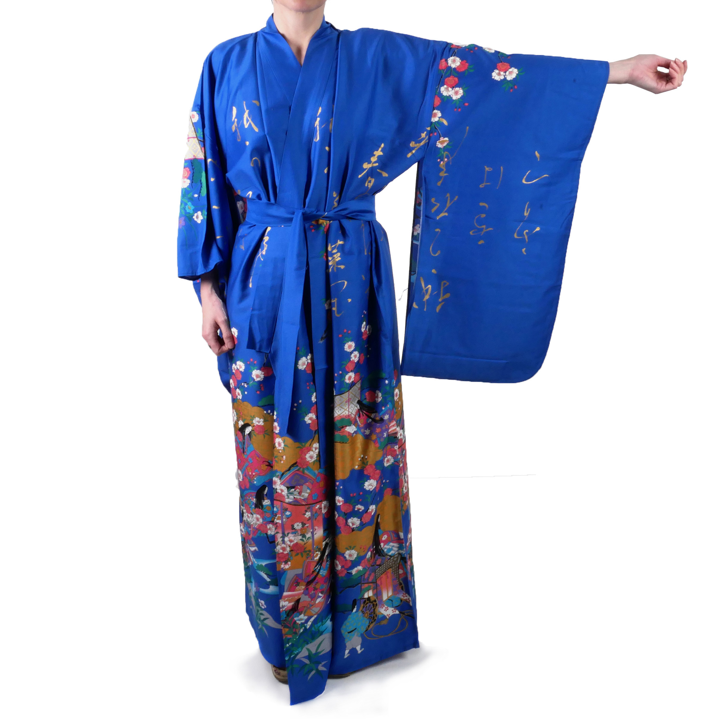 Kimono azul tradicional japonés para mujer., UTAÔJO, poemas y princesas  brillantes