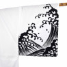 Yukata prestigio de algodón japonés para mujeres, KURONAMI, blanco