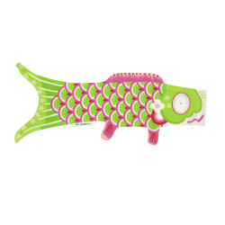 green koi carp-shaped windsock KOINOBORI MIDORI