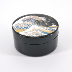 black japanese jewelry box, NAMI, wave