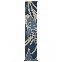 Japanese tapestry in hemp, hand painted, KOINOBORI