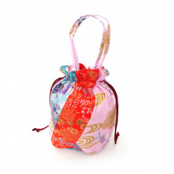 sac kimono style traditionnel japonais rose en coton polyester