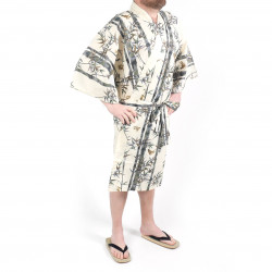 Japanese traditional cotton happi coat kimono TAKE, bamboo, for men