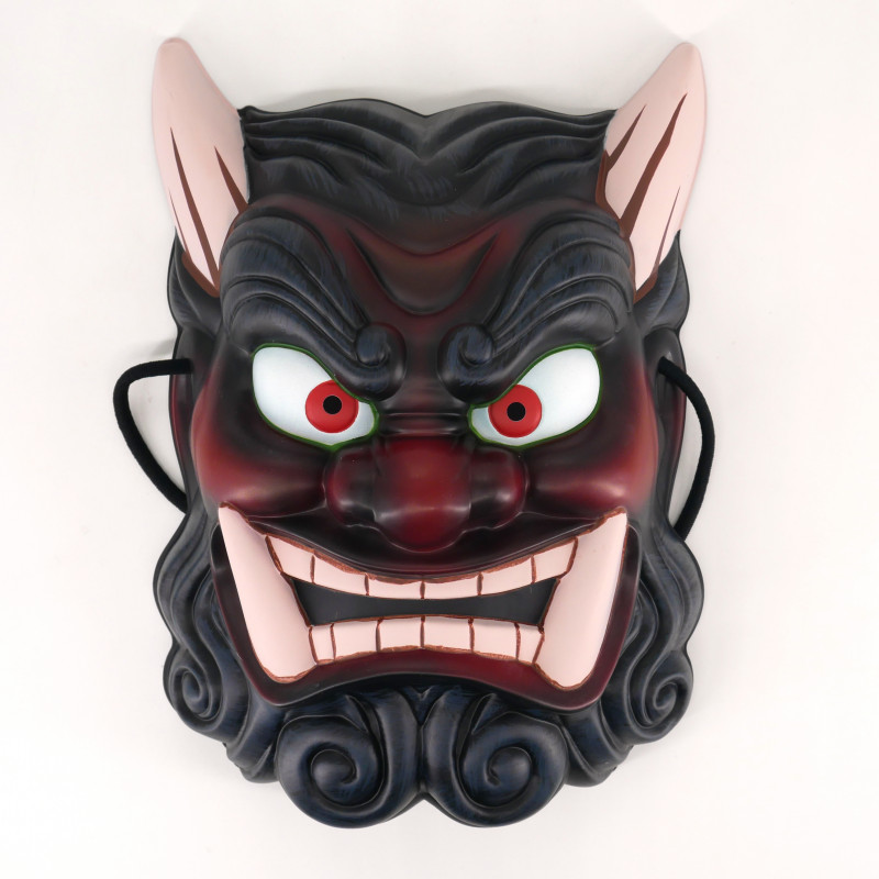 Japanese red and white cat mask