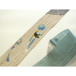 Fine Japanese tapestry in hemp, hand painted, FURIN, Carillon