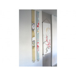 Fine Japanese tapestry in hemp, hand painted, NISHIKI KOII