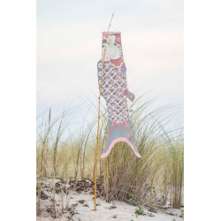 Koi carp-shaped windsock KOINOBORI silver