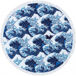 Toalla de playa grande, ROUND BEACH TOWEL KANAGAWAOKI NAMURA, azul