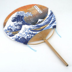 abanico japonés no plegable uchiwa, NAMI, ola