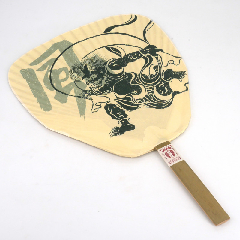 Nicht faltbarer japanischer Fan Uchiwa, FUJIN RAIJIN