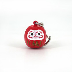 Japanese metallic bell key ring, DARUMA