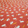 Japanese red cotton rabbit motif fabric, USAGI, made in Japan width 112 cm x 1m