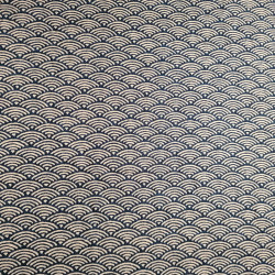 Tejido de algodón azul japonés con diseño ondulado, SEIGAIHA, hecho en Japón, ancho 112 cm x 1m