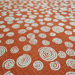 Japanese red cotton fabric with swirl pattern, UZUMAKI, made in Japan width 112 cm x 1m