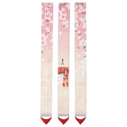 Fine Japanese tapestry in hemp, hand painted, OKABINA