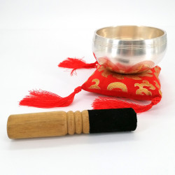 Clear Tibetan bowl with mantra 9 cm