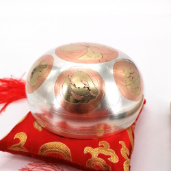 Clear Tibetan bowl with mantra 9 cm