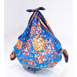 Japanese polyester furoshiki, TEMARI, blue