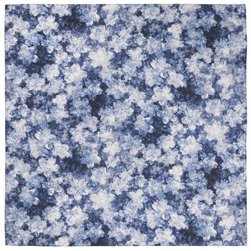 Furoshiki Japonais En Coton Indigo Sakura Yoru Fleur De Cerisier