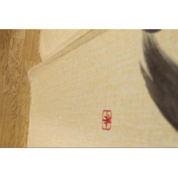 Japanische beige noren vorhang aus Hanf Zen Kreis, ENSÔ, zen-kreis