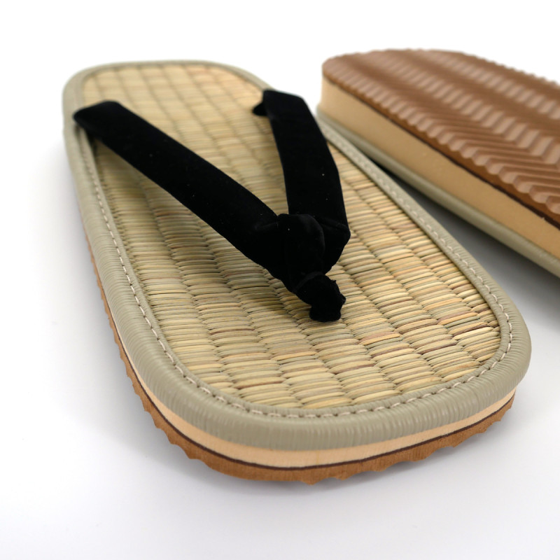pair of Japanese zori sandals, ZORI BK, black