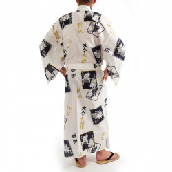 japanischer Herren yukata Kimono – weißer, SUMO, weiß