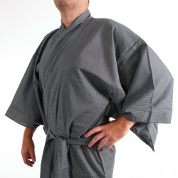 japanischer herren blau-grauer yukata – Kimono, 976Y, Kratzer