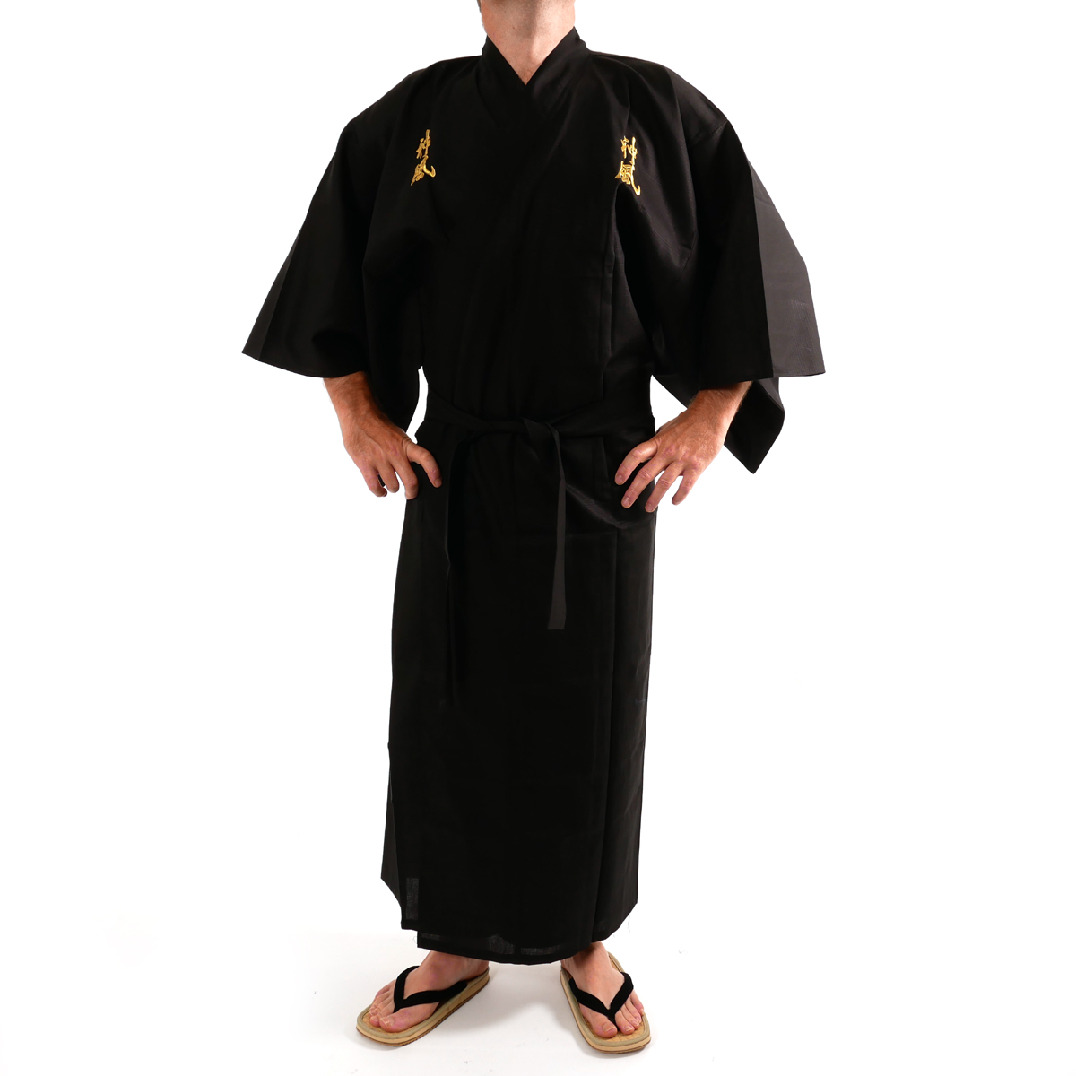 Yukata hombre negro japonés - Kimono