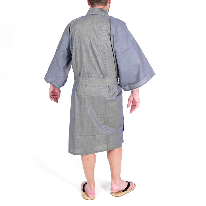 yukata kimono japonés algodón azul, 976H, rasguño