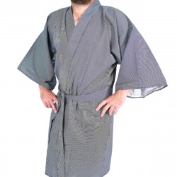 yukata kimono giapponese blu in cotone, 976H, zero