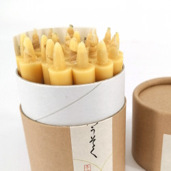 Lot of twenty small Japanese white candles, SHIRO KYANDORU