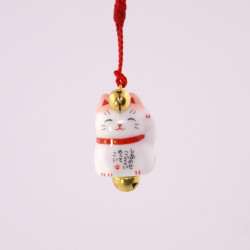 Gancio gatto decorativo giapponese per telefono, MANEKINEKO, rosa