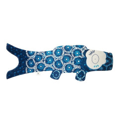 Koi-Karpfen-förmiger Windsack mit Shibori-Muster, KOINOBORI SHIBORI