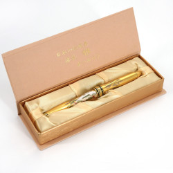 Golden ballpoint pen in a box, SHIROFUJI, mont fuji