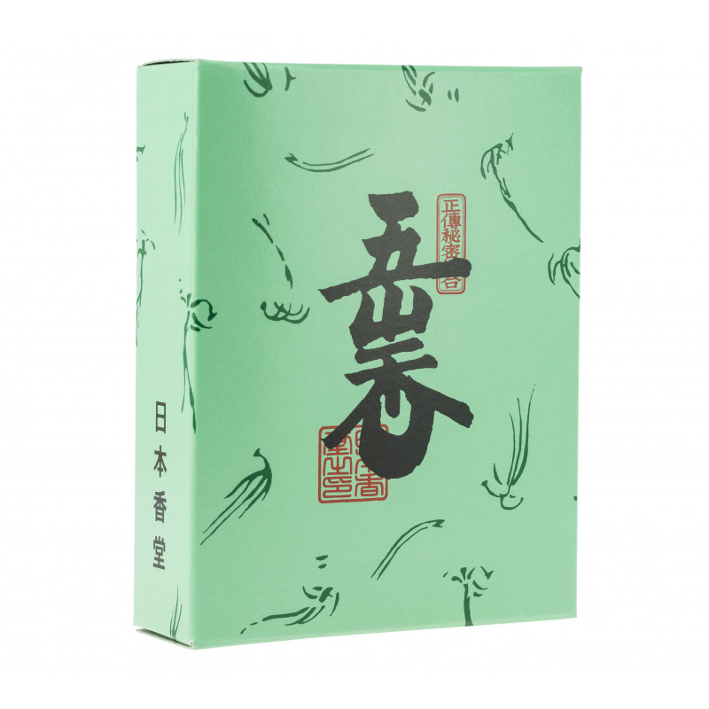 Box of incense in Japanese aromatic wood chips for ceremony, SHOKO GOZAN, Agar, sandalwood and borneol, 30 gr