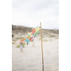 Manga de viento en forma de carpa koi con los colores de la bandera olímpica, KOINOBORI JO MINI