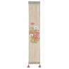 Fino tapiz japonés de cáñamo beige pintado a mano con estampado de flores cosmos, KOSUMOSU, 10x60cm