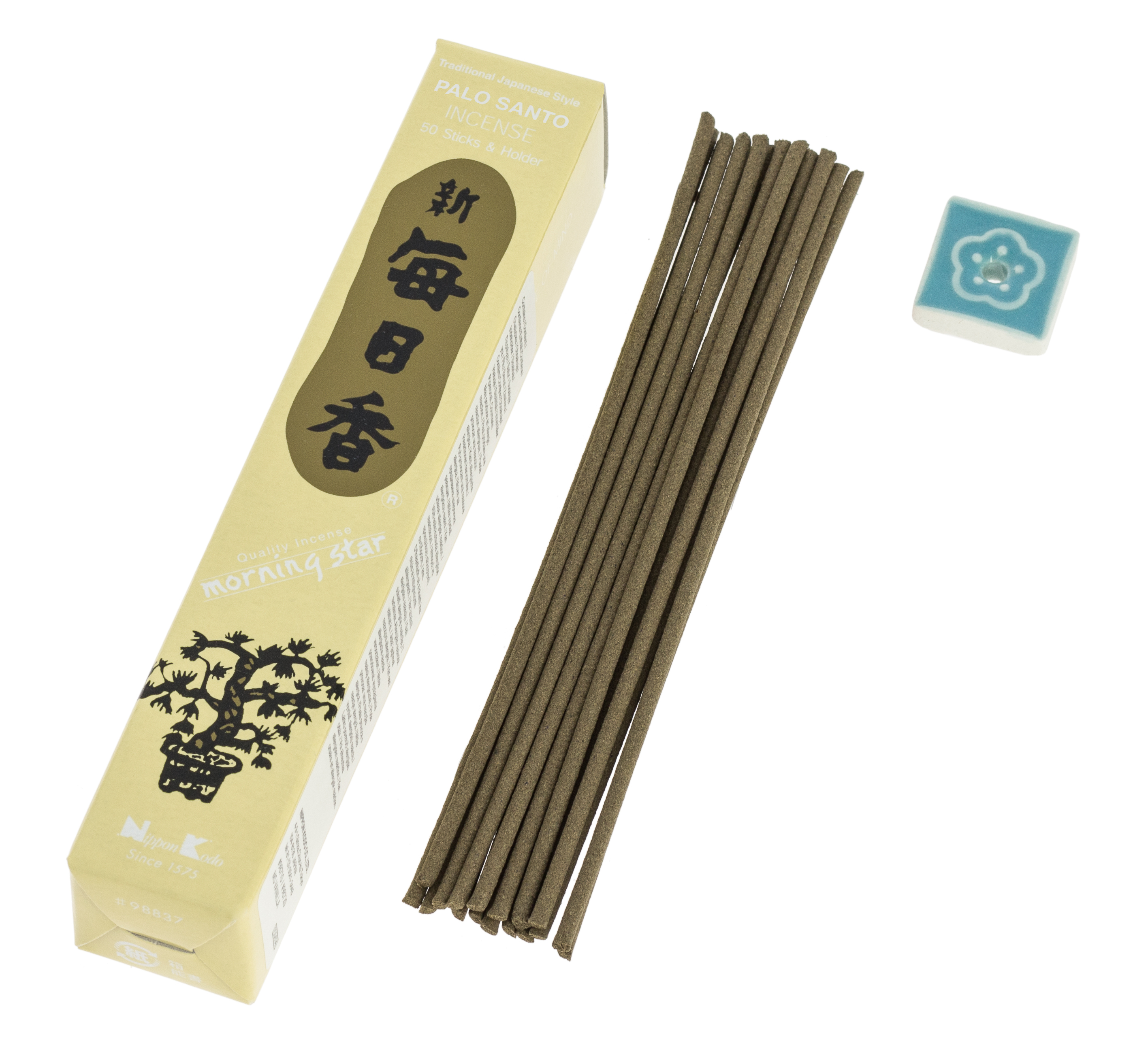 Caja de 50 varitas de incienso japonés con su soporte de cerámica