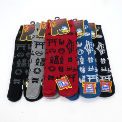 Japanische Tabi-Baumwollsocken japanisches Muster, SHINBORU, Farbe nach Wahl, 25 - 28cm