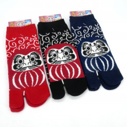 Japanische Tabi-Socken aus Baumwolle, Daruma-Muster, Farbe nach Wahl, 25-28 cm