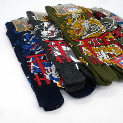 Japanese tabi socks in cotton with Japanese dragon pattern, DORAGON, color of your choice, 25 - 28cm