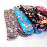 Japanische Tabi-Socken aus Baumwolle mit Blumen- und Mädchenmuster, MUSUME, Farbe nach Wahl, 22 - 25 cm