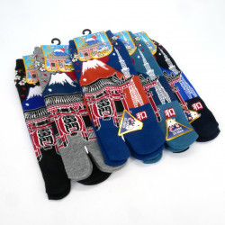 Japanese tabi socks in cotton with mount and tower pattern, ENKEI, color of your choice, 25 - 28cm