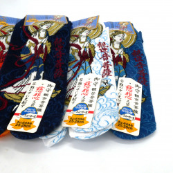 Japanese tabi socks in cotton with Sun Goddess pattern, AMATERASU, color of your choice, 25 - 28cm