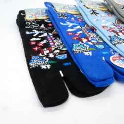 Chaussettes japonaises en coton motif pays japonais,KUNI , couleur au choix, 25-28 cm