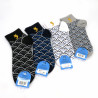 Japanese cotton socks with wave pattern with golden carp embroidery, BAKUZEN GORUDENKAPU, color of your choice, 25-27 cm
