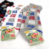 Japanische Baumwollsocken mit Sushi-Muster und japanischem Akronym, SUSHI NIHON SHUWA, Farbe nach Wahl, 25-27 cm