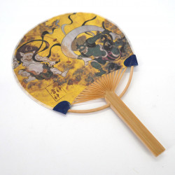 Kleiner nicht faltbarer japanischer Fan Uchiwa, FUJIN RAIJIN